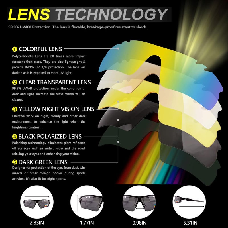 BangLong Polarized Sports Sunglasses Cycling Sun Glasses for Men Women with 5 Interchangeable Lenes for Running Baseball Golf - Image 2